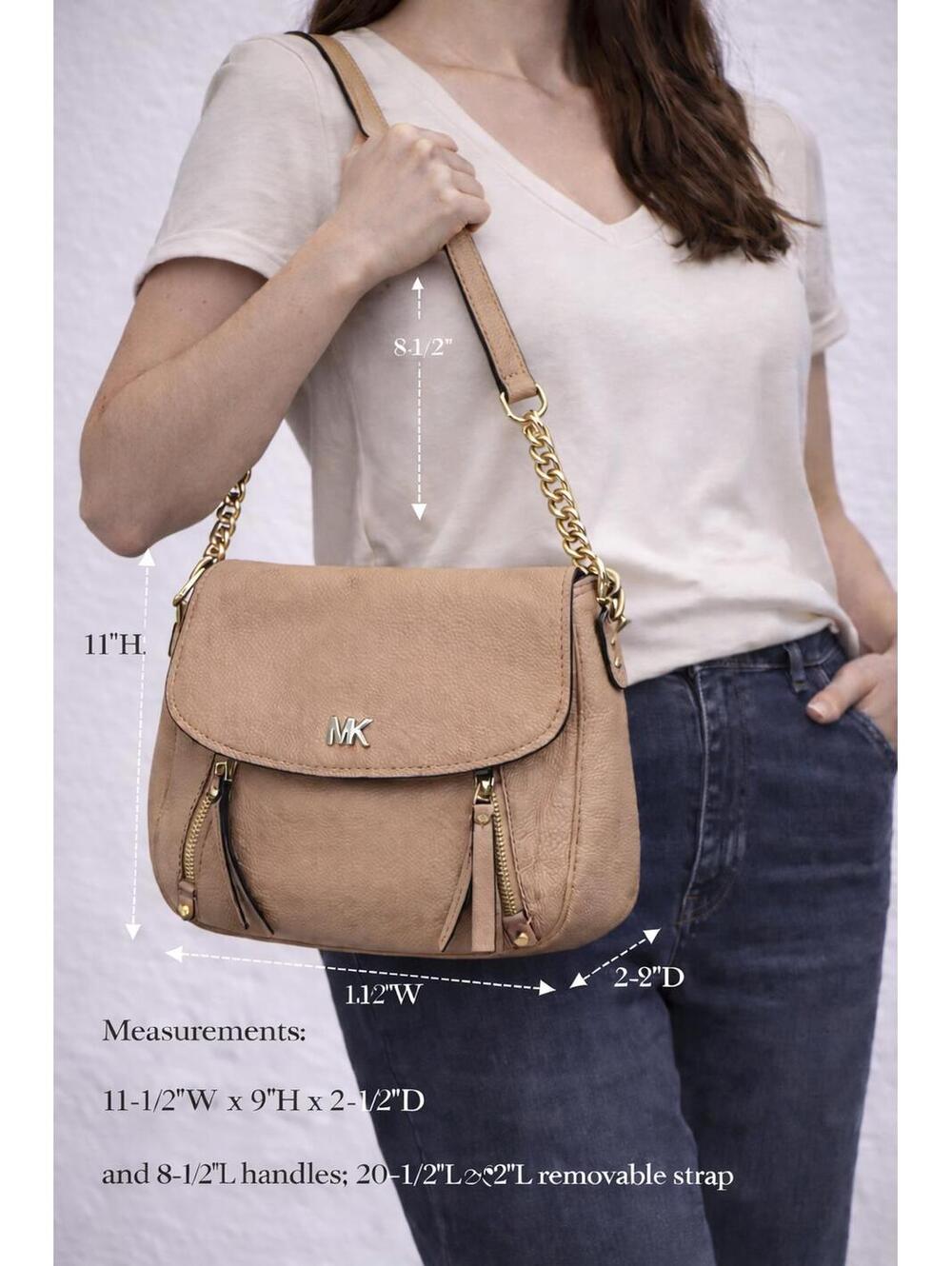 Michael Kors Medium Evie Leather Shoulder Bag w/ Removable Crossbody Strap